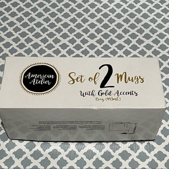 AMERICAN Atelier Set of 2 SOLE MATE 15 oz Tea Coffee Mugs - Picture 5 of 5